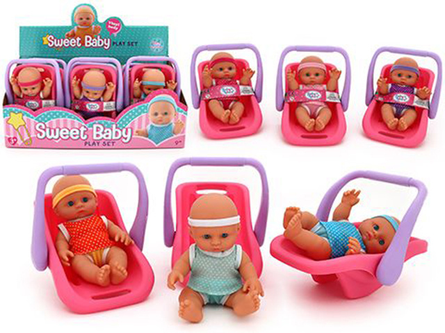 VINYL DOLL IN CARRIER 6ASST 22CM UN6