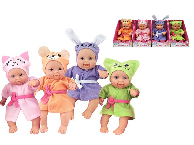 SOFT BODY DOLL WITH ROBE ASST 20CM