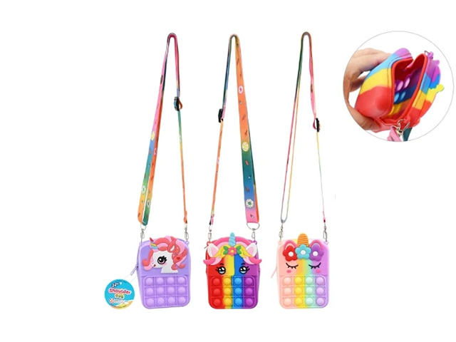 SHOULDER BAG WITH FIDGET POP 12.8X8.2CM 3ASST SOLD QTY6
