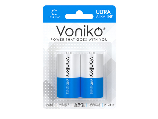 VONIKO ALKALINE BATTERIES C 2pcs