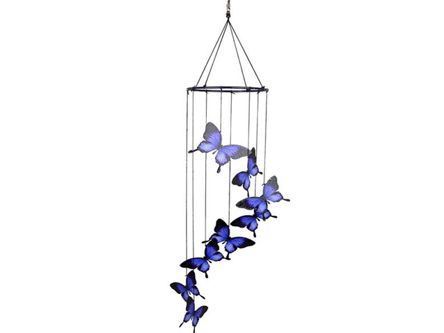 METAL 8PC BLUE ULYSSES B'FLY CHIME SOLD QTY2