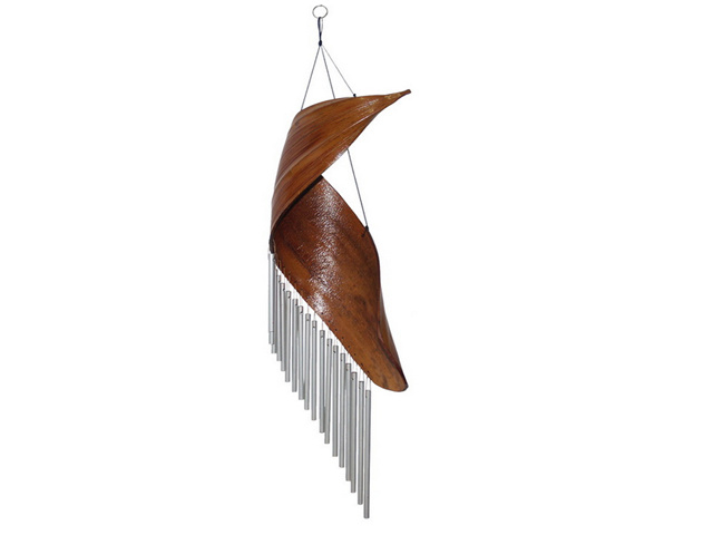 SWIRLY BAMBOO LEAF WIND CHIME SOLD QTY2