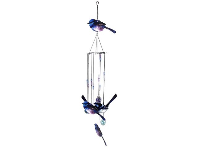 5PC MTL BLUE WREN 2ASST CHIME