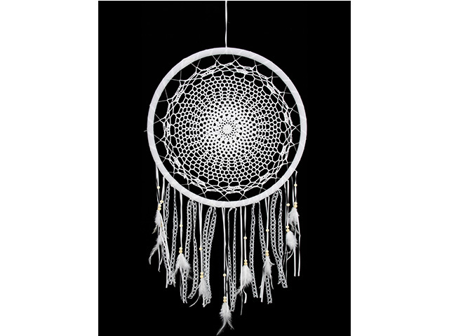 45CM WHITE CROCHET DREAM CATCHER