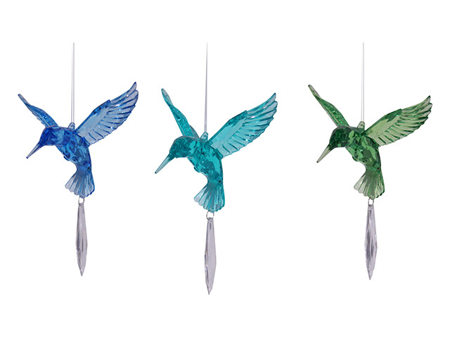 ACRYLIC HUMMINGBIRD S/CATCHER 4ASST UN12