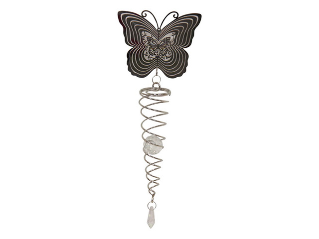 SILVER BUTTERFLY SPIRAL QTY 2
