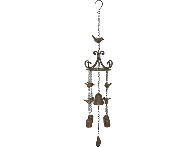 79CM CAST IRON BIRD WINDCHIME QTY 2