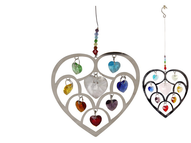 22CM CHAKRA R/BOW HEART S/CTCHR QTY 8