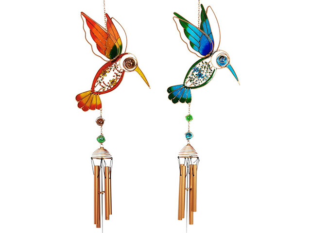 MTL/GLS HUMMINGBIRD WINDCHIME 2ASST
