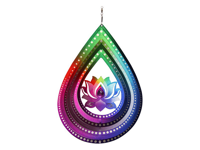 30CM TEARDROP CHAKRA LOTUS FLOWER SPIN SOLD QTY3