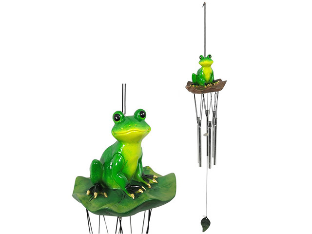 54CM FROG ON LILY PAD WINDCHIME 2ASST