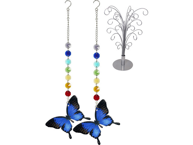 33CM CRYSTAL CHAKRA BLUE B/FLY SOLD QTY6