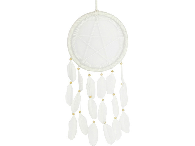 22CM WHITE PENTAGRAM DREAMCATCHER