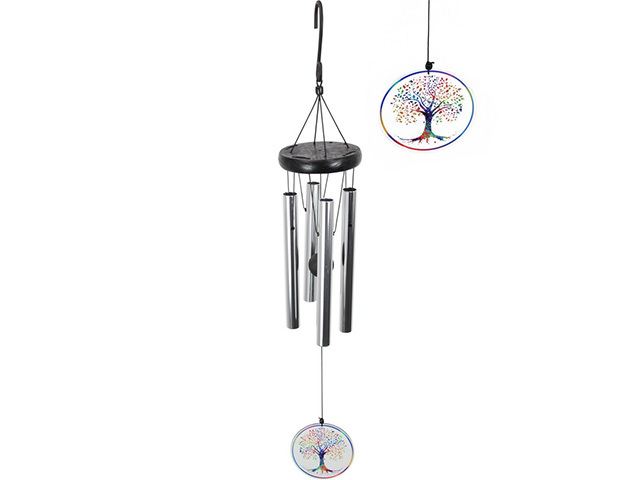24CM TREE OF LIFE TUNED SILVER CHIME