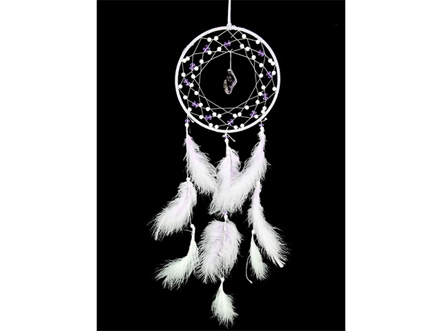 20CM PURPLE DREAMCATCHER W/GEMSTONE QTY 2