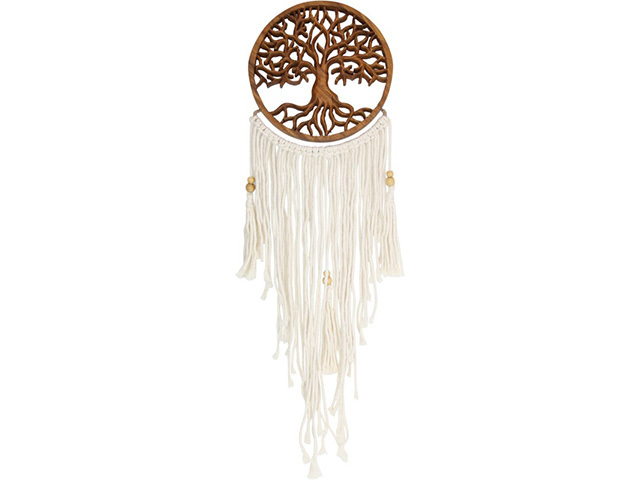 60CM HANGING WOOD TOL MACRAME HANGER