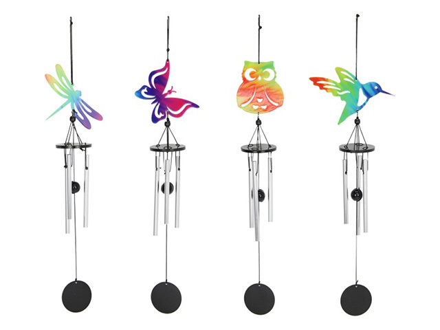 DFLY/BFLY/HBIRD/OWL METAL CHIME 4ASST