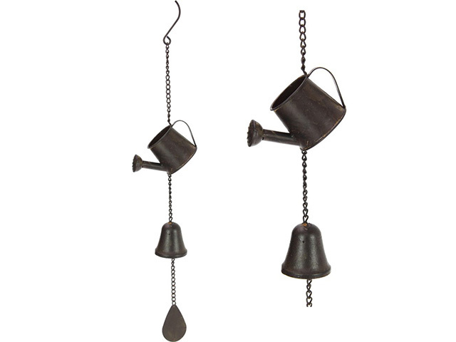61CM LONG C/IRON WATERING CAN W/BELL SOLD QTY2