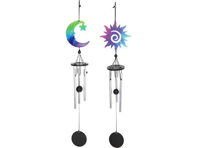 STAR/MOON COLOURED MTL CHIME 2ASST SOLD QTY4