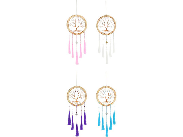 HAND WOVEN TOL DREAM CATCHER 16.5CM 4ASST