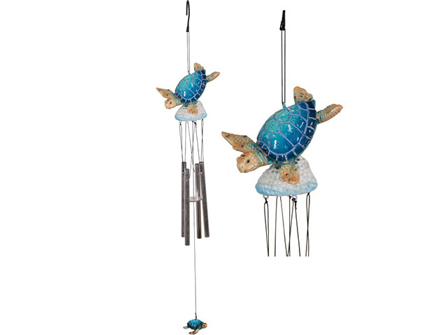BLUE TURTLE RESIN WINDCHIME QTY 3