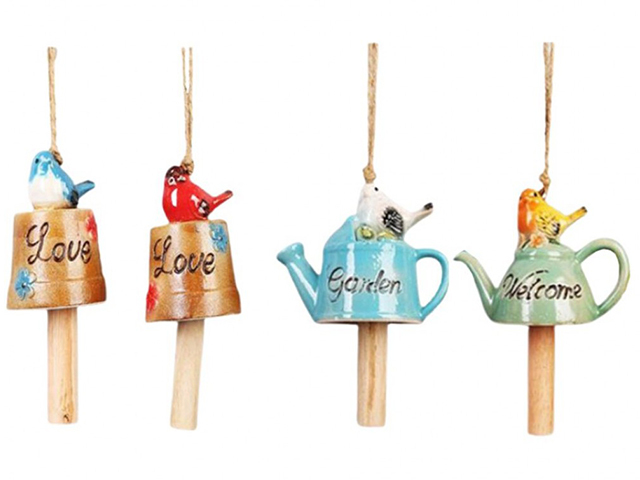 KETTLE WINDCHIME 18CM 4ASST