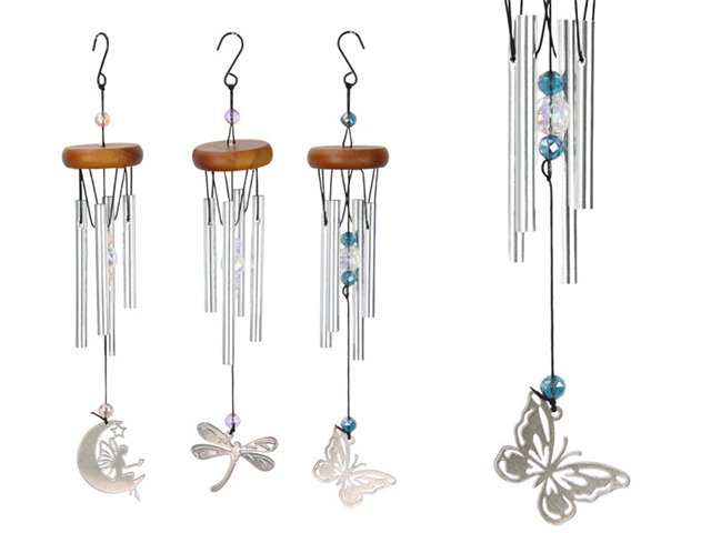 CRYSTAL BFLY DFLY FAIRY CHIME 3ASST QTY 6