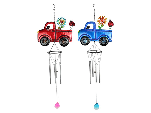 METAL TRUCK W/FLOWER WINDCHIME 2ASST