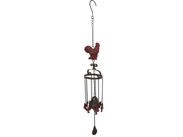 80CM CAST IRON ROOSTER WIND CHIME