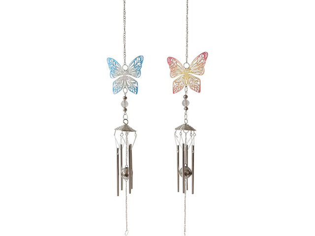 70CM COLOURED BUTTERFLY WINDCHIME 2ASST