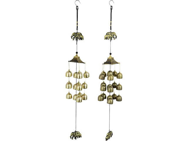 65CM ELEPHANT WITH BELL WINDCHIME 2ASST QTY 4