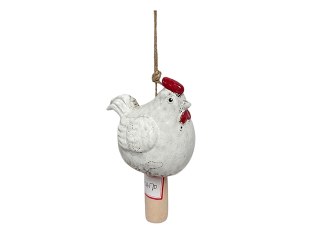 CERAMIC CHICKEN WINDCHIME 9.5X7X15.5CM QTY 2