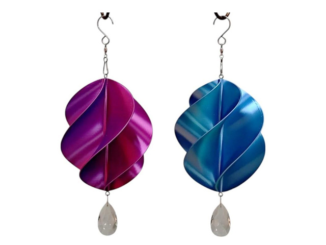 30CM 3D SPINNER W/CRYSTAL ON BOTTOM 2ASST