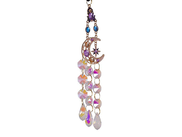 21CM MOON WITH GEM STONES SUNCATCHER QTY 3