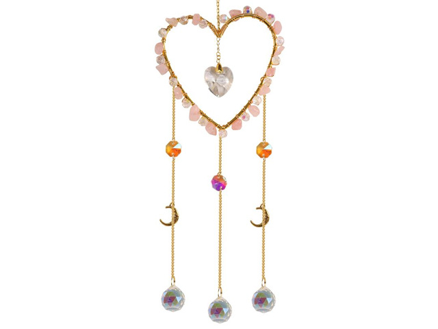 50CM ROSE QUARTZ CRYSTAL SUNCATCHER