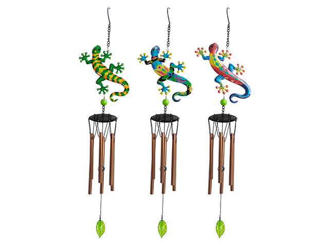 WINDCHIME METAL LIZARD 63X12CM 3ASST SOLD QTY6