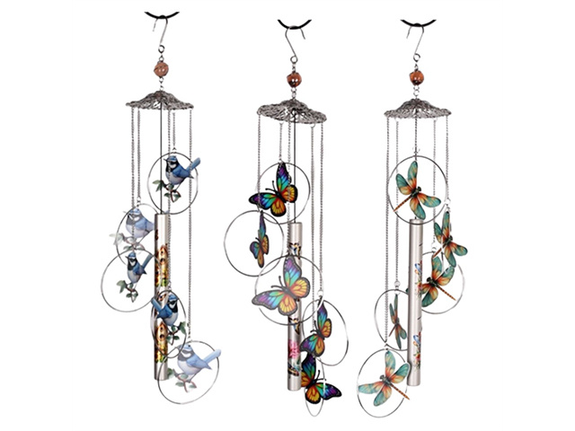METAL WINDCHIME 61CM 3ASST