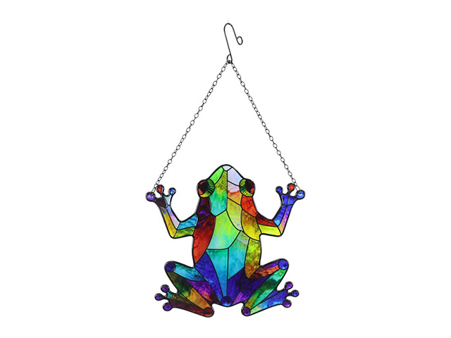 25CM HANGING GLASS MOSAIC FROG WALL ART SOLD QTY2