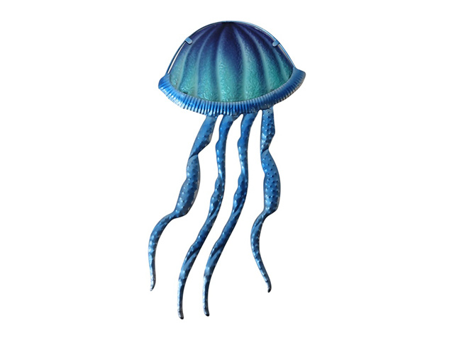 37CM METAL/GLASS JELLY FISH W/ART SOLD QTY2