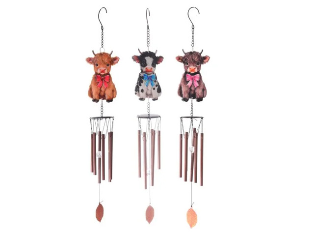 HIGHLAND COW WINDCHIME 3ASST SOLD QTY6