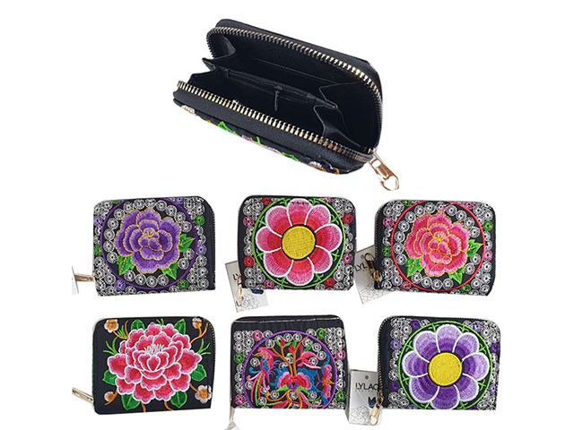 EMBROIDERY WALLET 4ASST SOLD QTY6