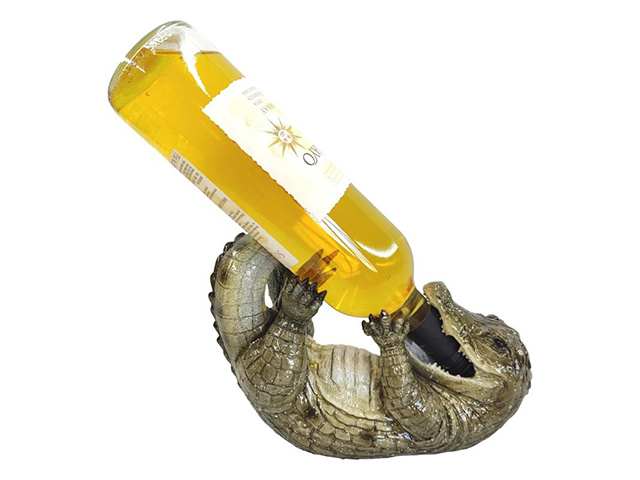 23CM MARBLE CROCODILE WINE HOLDER