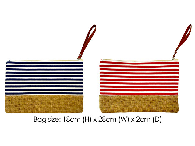 COSMETIC BAG CANVAS STRIPE