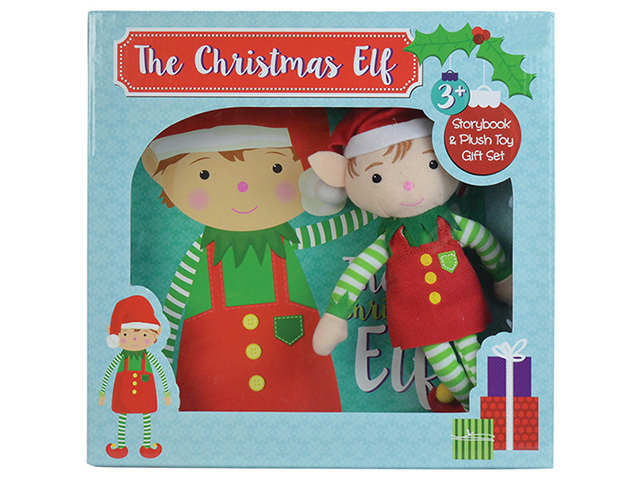 CHRISTMAS ELF PLUSH TOY AND BOOK SET SOLD QTY6