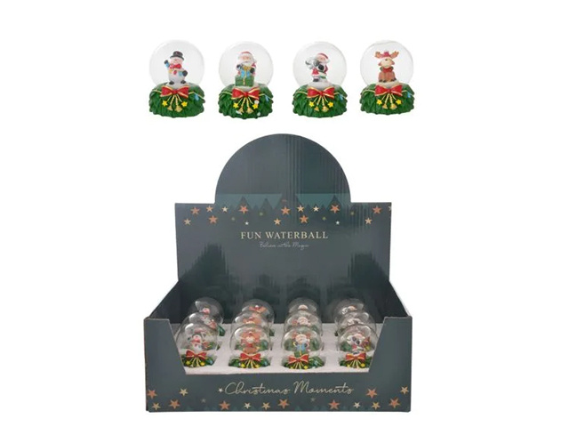XMAS FUN WATERBALL 45MM 4ASST UN12