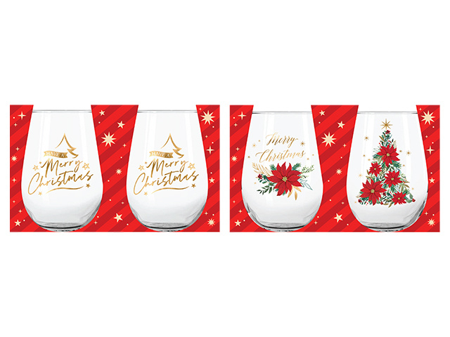 CHRISTMAS WINE TUMBLER 2 PACK