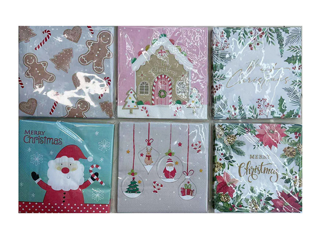 XMAS NAPKIN 20PC 2PLY ASST SOLD QTY 12