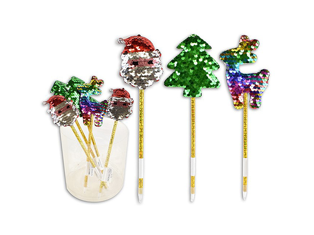 XMAS PEN FLIP SEQUIN 3ASST UN24